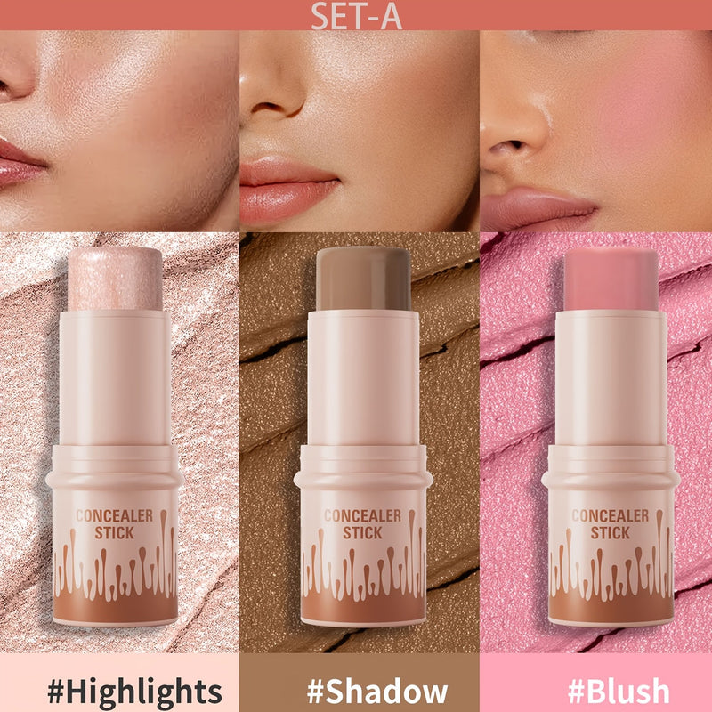 Concealer Stick Set with Makeup Brush