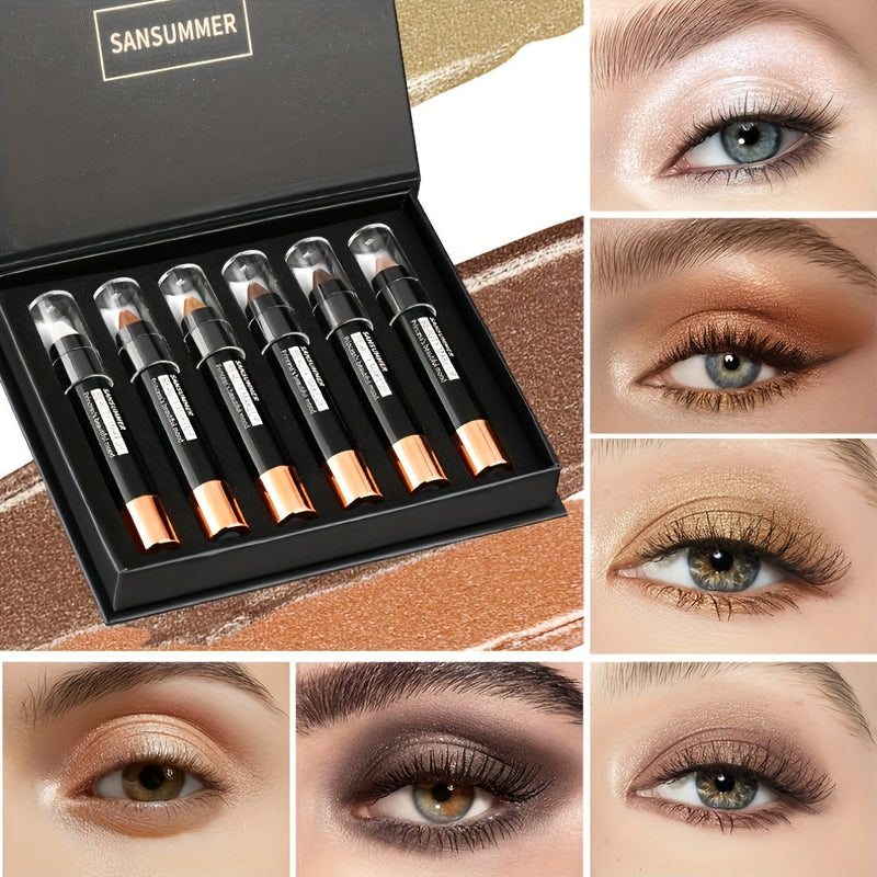 6-Color Waterproof Eyeshadow