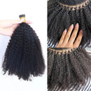 Mongalian Afro Kinky Curly i Tip Microlinks Braiding Human Hair Extens