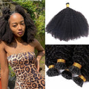 Mongalian Afro Kinky Curly i Tip Microlinks Braiding Human Hair Extens