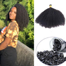 Mongalian Afro Kinky Curly i Tip Microlinks Braiding Human Hair Extens