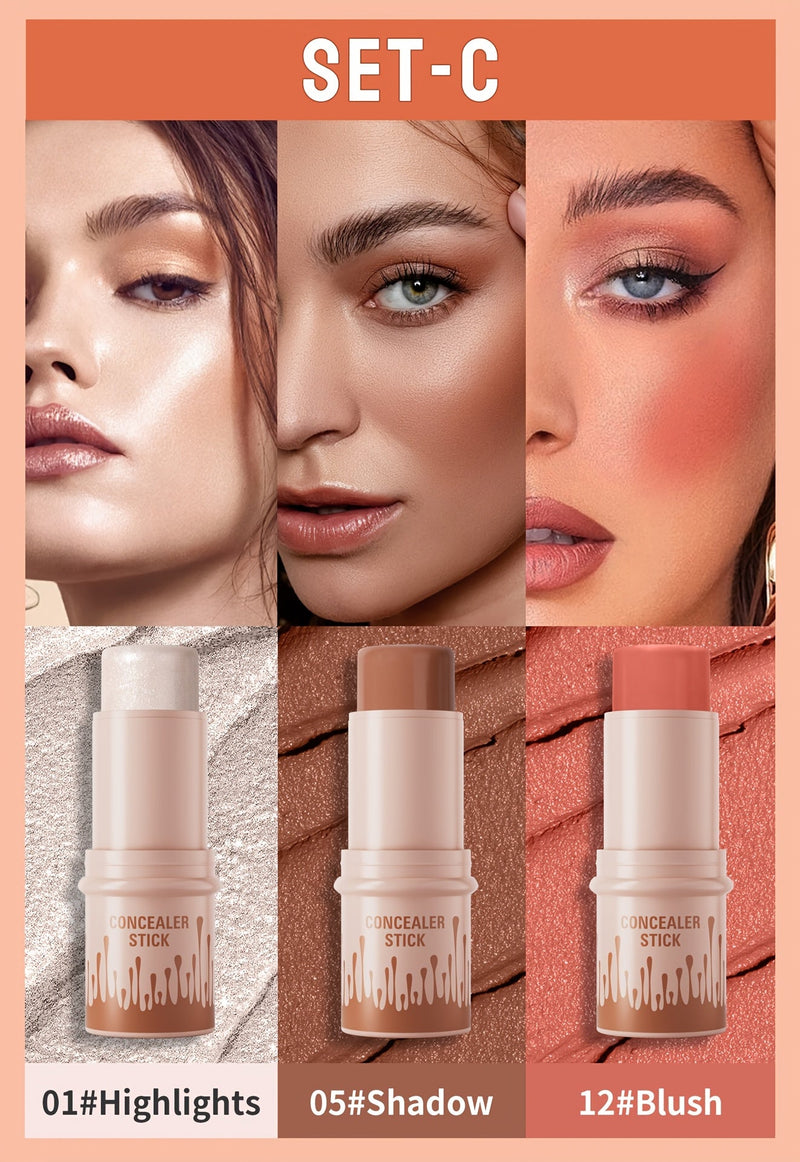 Concealer Stick Set with Makeup Brush