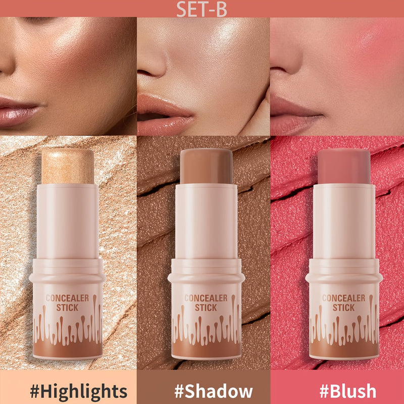 Concealer Stick Set with Makeup Brush