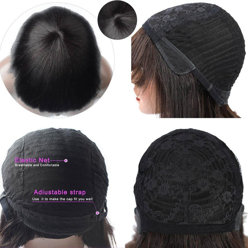 #613 Brazilian 99J Burgundy Short Bob Remy Straight Human Hair Wigs