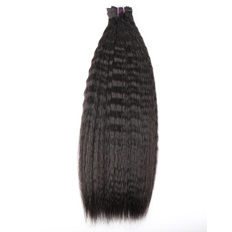Beumax Double Drawn 12A Grade kinky Straight BUNDLES with CLOSURES &