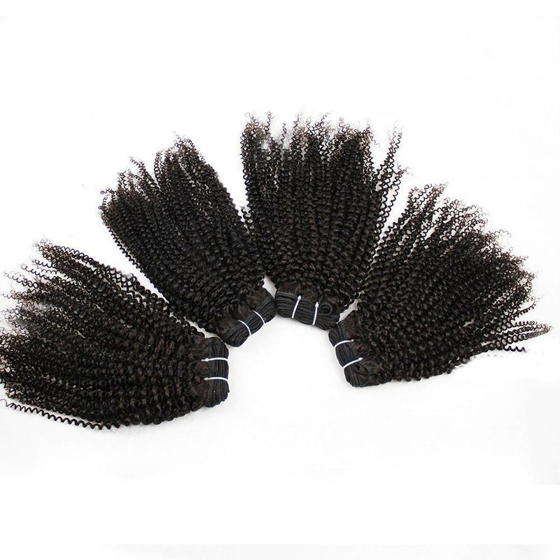 Beumax Double Drawn 12A Grade Afro Kinky Curly BUNDLES with CLOSURES &