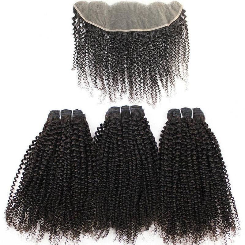 Beumax Double Drawn 12A Grade Afro Kinky Curly BUNDLES with CLOSURES &