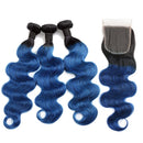 10A Grade Blue Body Wave BUNDLES with CLOSURES & FRONTALS
