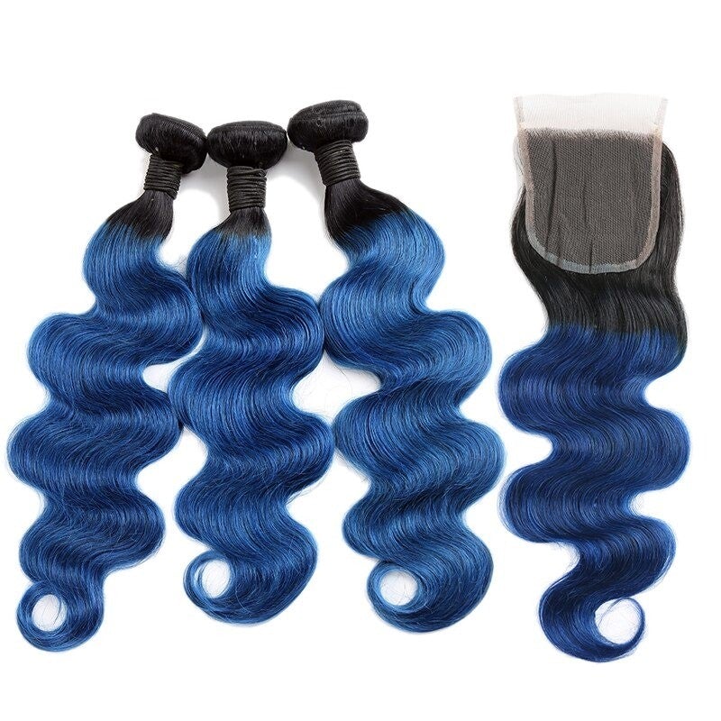 10A Grade Blue Body Wave BUNDLES with CLOSURES & FRONTALS