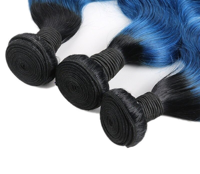 10A Grade Blue Body Wave BUNDLES with CLOSURES & FRONTALS