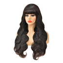 Body Wave Human Hair Wigs With Bangs Full Machine Made Brazilian Human