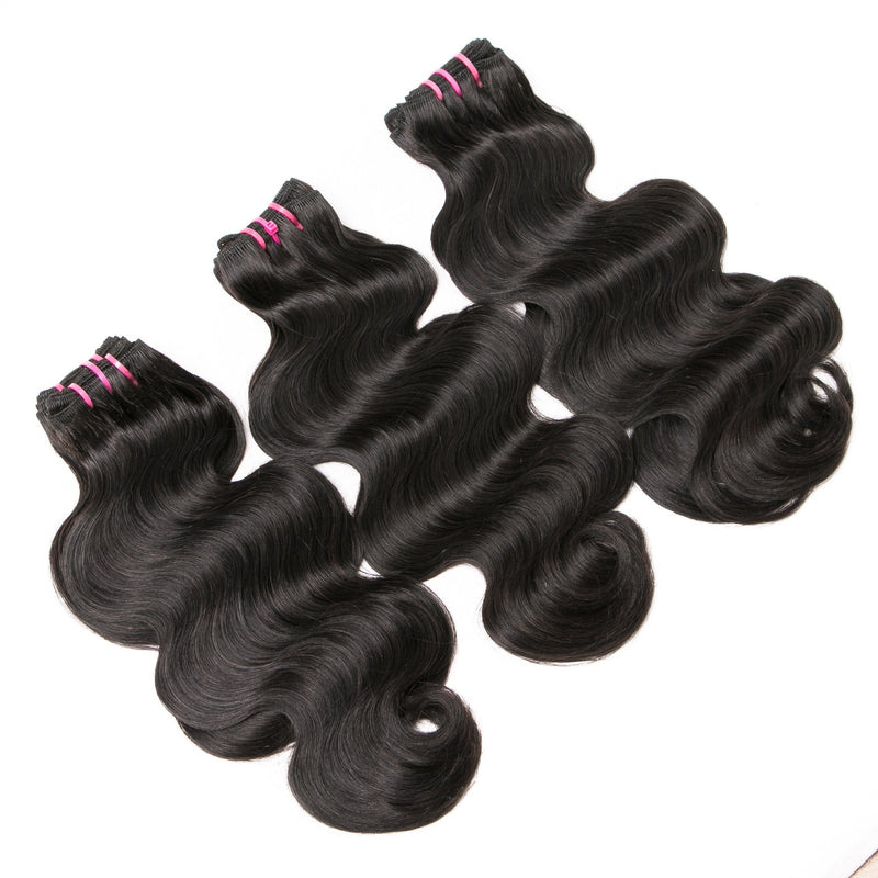 Beumax Double Drawn 12A Grade Body Wave BUNDLES with CLOSURES &