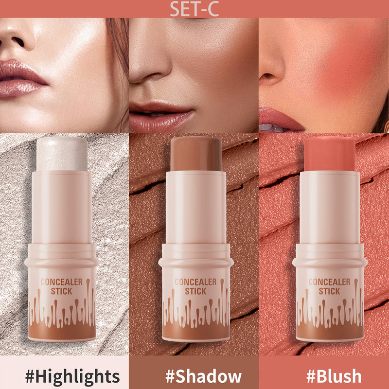 Concealer Stick Set with Makeup Brush