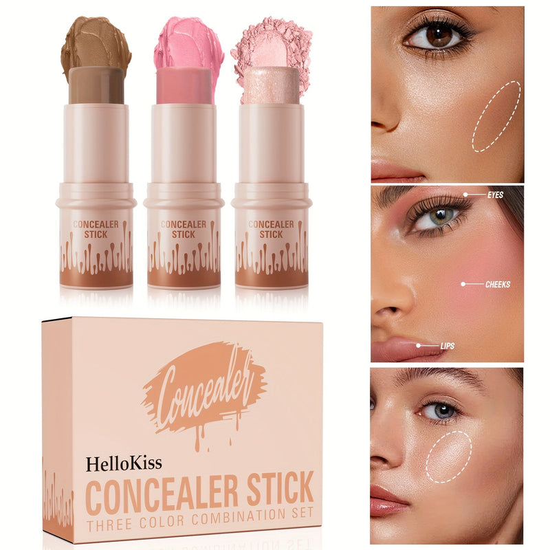 Concealer Stick Set with Makeup Brush