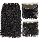 10A Grade Brazilian Pissy Curly Fumi Human Hair 3/4  Bundles With 4x4