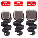 10A Grade 4x4 Brazilian Body Wave 5x5 Lace 6x6 Closure Remy Human Hair