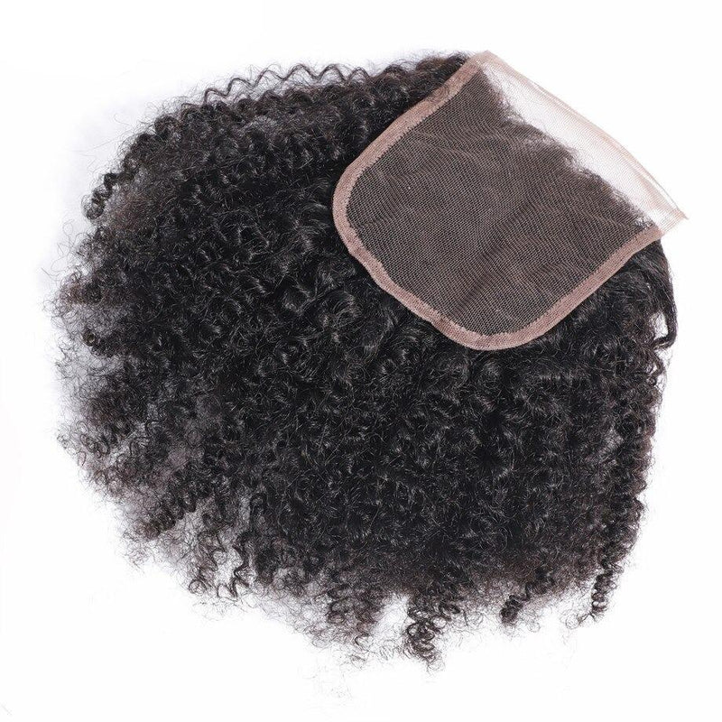 10A Grade Afro Kinky Curly 4x4 Brazilian 5x5 Lace 6x6 Closure Remy Hum