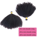 Mongalian Afro Kinky Curly i Tip Microlinks Braiding Human Hair Extens