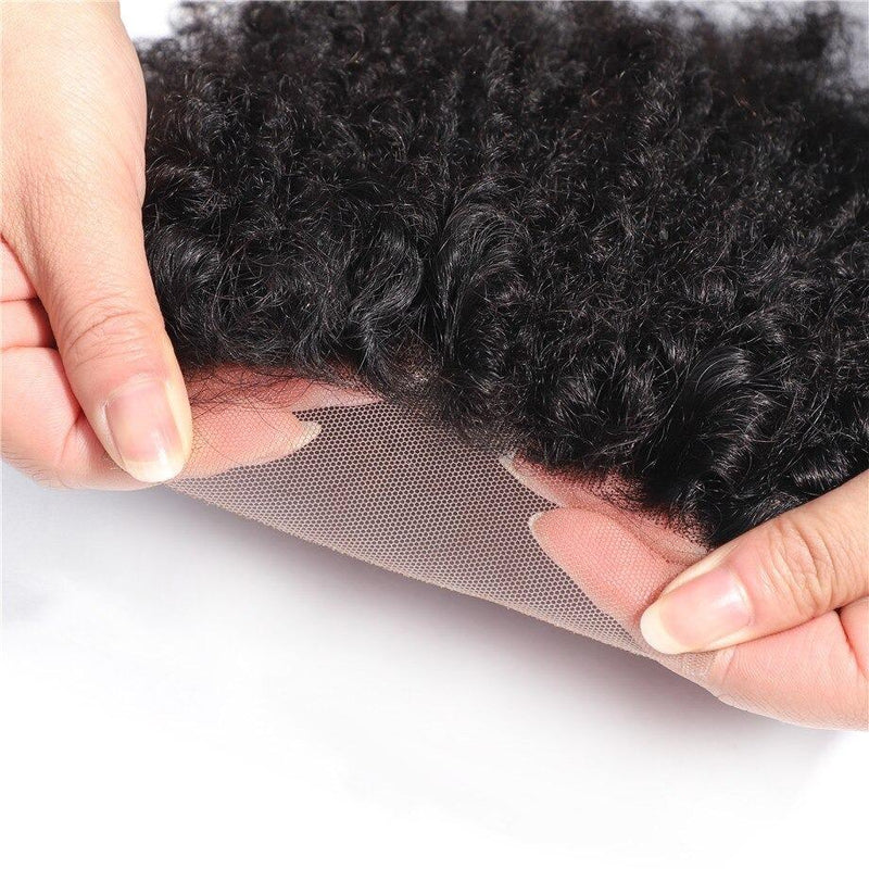 10A Grade Afro Kinky Curly 4x4 Brazilian 5x5 Lace 6x6 Closure Remy Hum