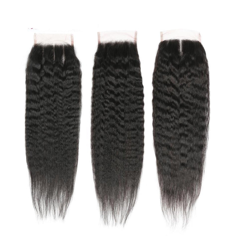 10A Grade Kinky Straight 4x4 Brazilian 5x5 Lace 6x6 Closure Remy Human