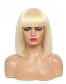 #613 Brazilian 99J Burgundy Short Bob Remy Straight Human Hair Wigs