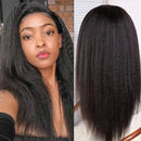 180% Density Full 4x4 Transparent Lace Front Kinky Straight Human Hair