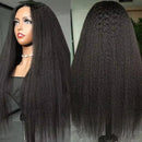 180% Density Full 4x4 Transparent Lace Front Kinky Straight Human Hair