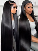 13x4 HD Transparent Lace Frontal Straight Human Hair Wigs 200% Density