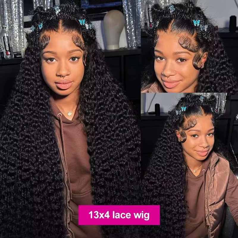 BeuMax Brazilian 13x4 Kinky Curly Lace Front Human Hair Wigs