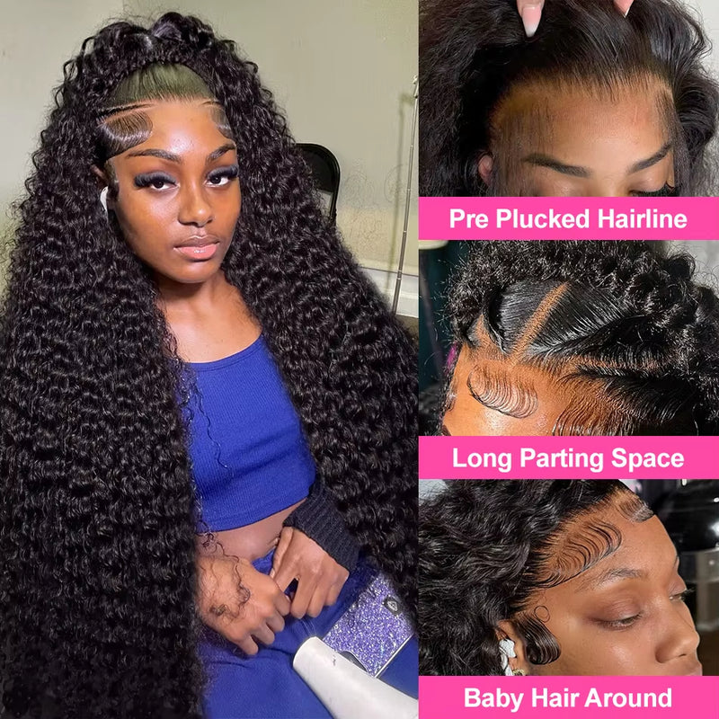 Jerry Curl 13x6 Transparent Lace Frontal Brazilian Human Hair Wigs