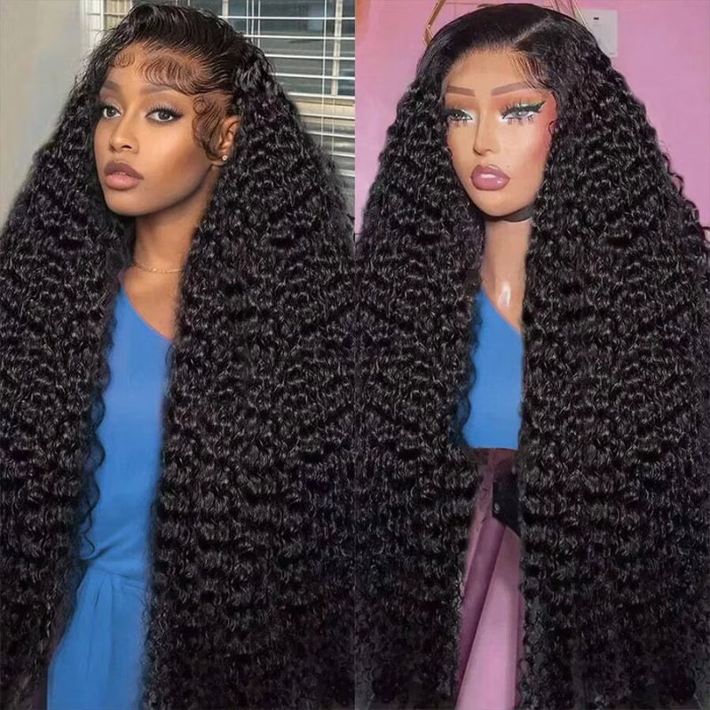 Jerry Curl 13x6 Transparent Lace Frontal Brazilian Human Hair Wigs