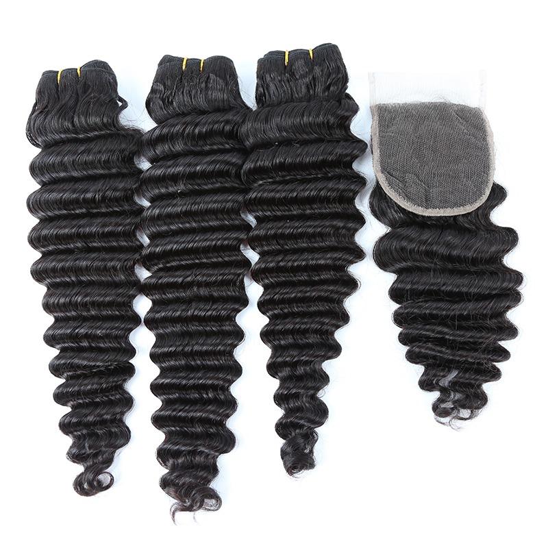 Beumax Double Drawn 12A Grade Loose Deep Wave BUNDLES with CLOSURES &