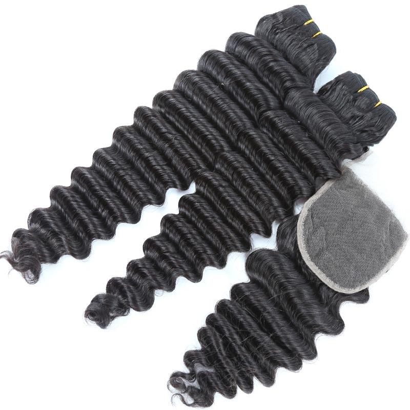 Beumax Double Drawn 12A Grade Loose Deep Wave BUNDLES with CLOSURES &