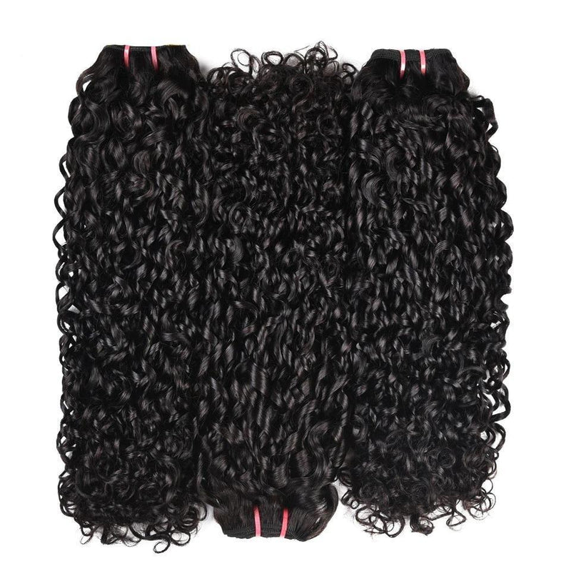 Beumax Double Drawn 12A Grade Pixie Curl BUNDLES with CLOSURES &