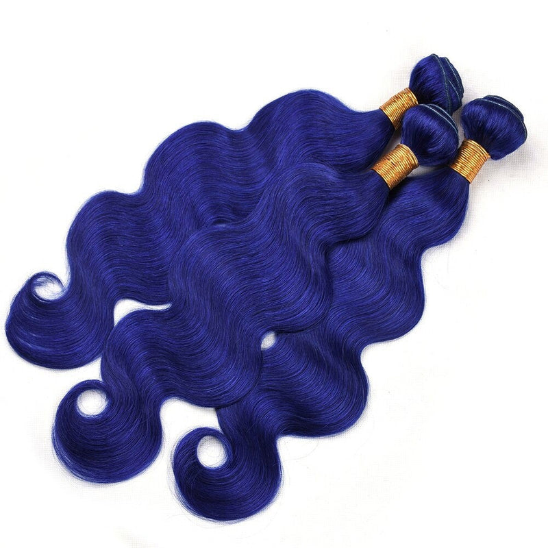 10A Grade Blue Body Wave BUNDLES with CLOSURES & FRONTALS