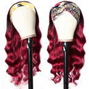 Burgundy Headband Body Wave Human Hair Wig