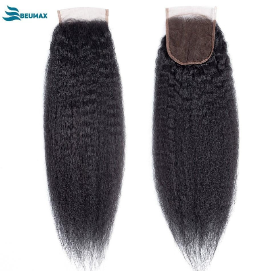 10A Grade Kinky Straight 4x4 Brazilian 5x5 Lace 6x6 Closure Remy Human