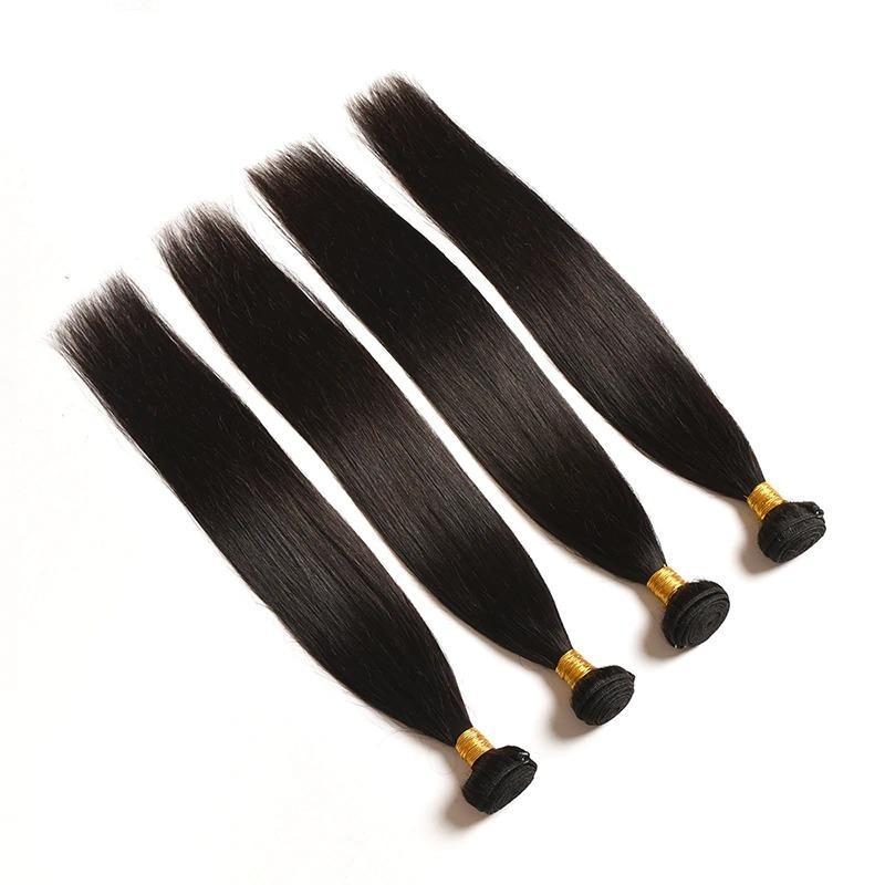 10A Grade 3/4 Straight Human Hair Bundles 4x4 Closures and 13x4 fronta