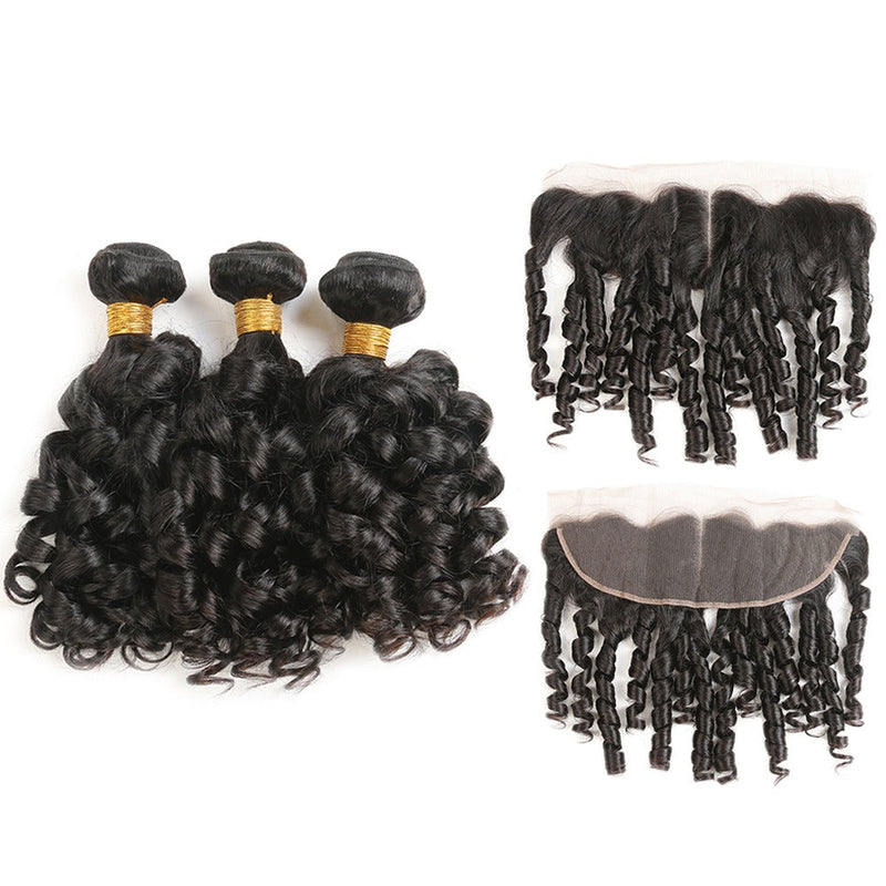 10A Grade Brazilian 3/4 Bundles Loose Bouncy Curl Human Hair bundles w