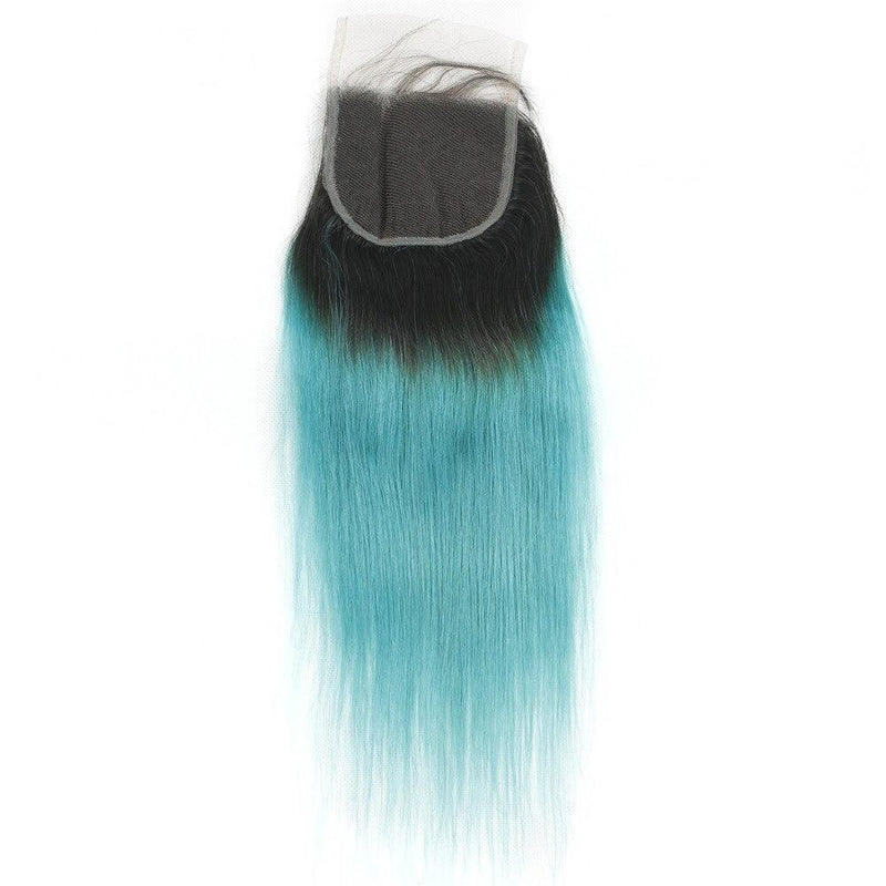 10A Grade Light Blue Straight BUNDLES with CLOSURES & FRONTALS