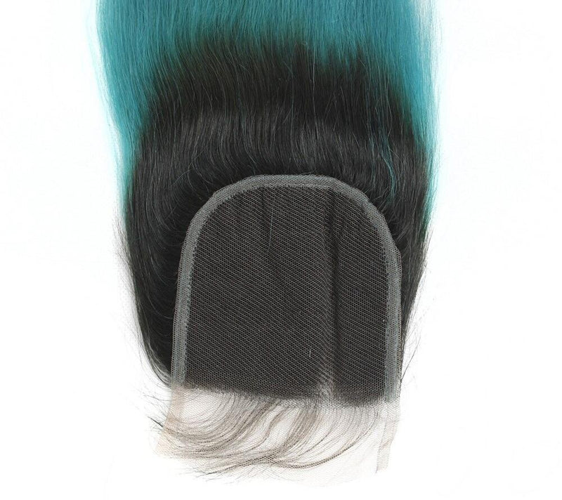 10A Grade Light Blue Straight BUNDLES with CLOSURES & FRONTALS