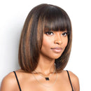 #613 Brazilian 99J Burgundy Short Bob Remy Straight Human Hair Wigs