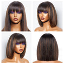 #613 Brazilian 99J Burgundy Short Bob Remy Straight Human Hair Wigs