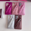 Rhode Lipstick Phone Case For Samsung Galaxy S25 Ultra S24 FE S23 Plus A14 A15 A54 Lip Glass Holder Silicone Shockproof Cover