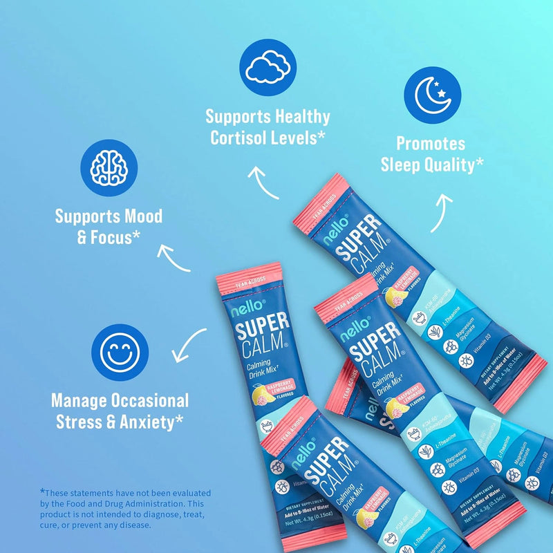 Supercalm Powdered Drink Mix Raspberry Lemonade, Relaxation Focus, 20ct