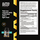 Alpha Brain Memory & Focus Daily Cognitive Support 60 CAPSULES