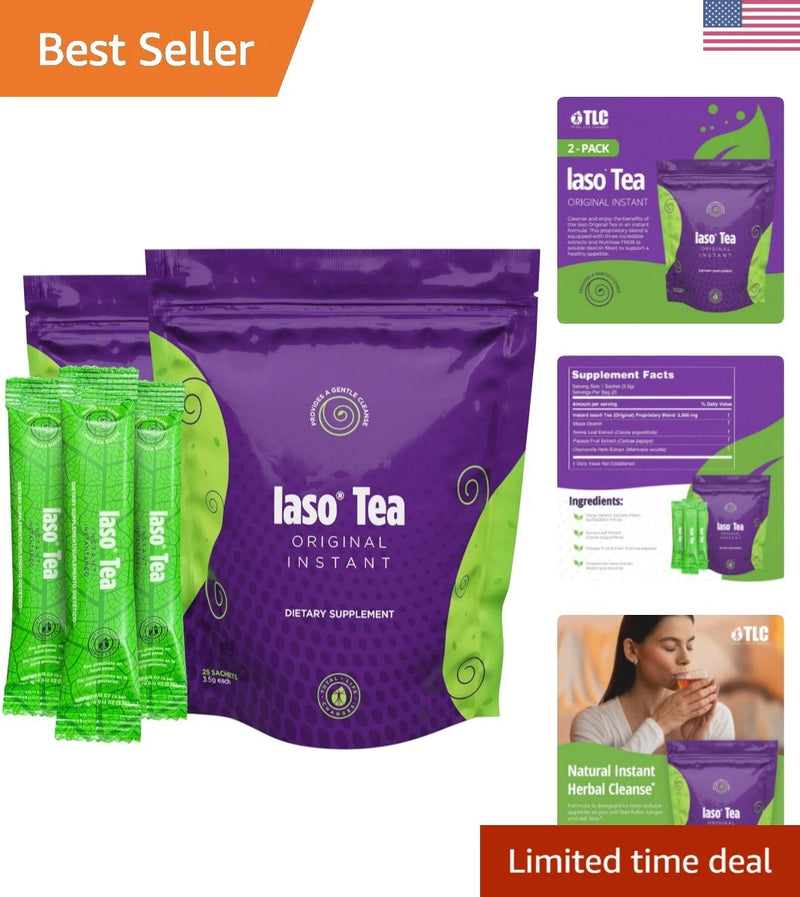 Pack of 2 Iaso Instant Tea - Gentle Cleansing Herbal Tea in Convenient Sachets