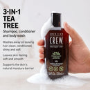 American Crew 3 in 1 Tea Tree Shampoo & Conditioner and Body Wash 33.8 Fl.oz NEW