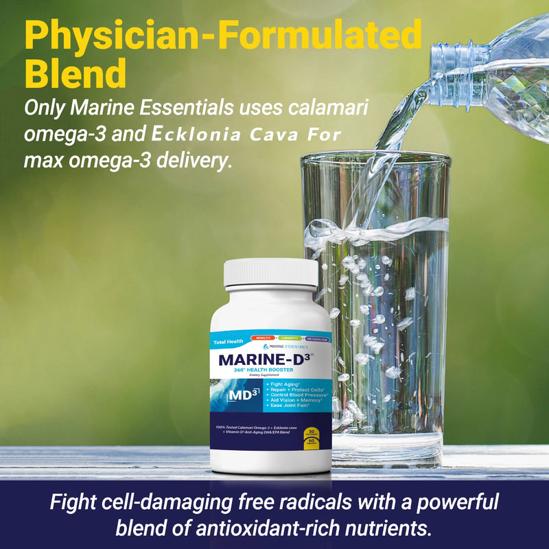 Marine Essentials | Marine-D3 | Anti-Aging | Omega-3 | 1 Bottle (60 Capsules)