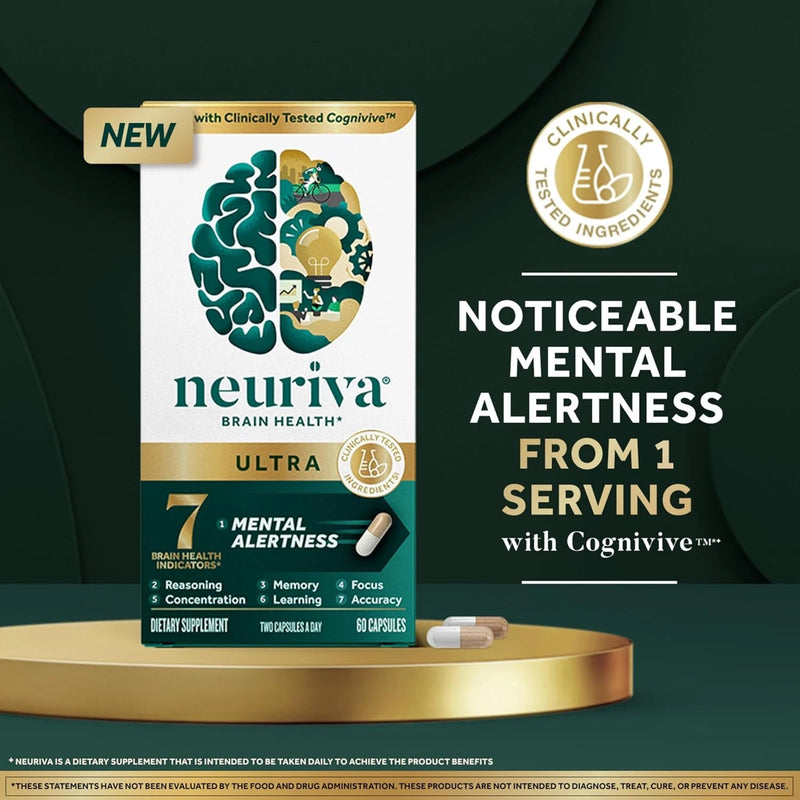 Neuriva Ultra Brain Health Memory Focus Mental Alertness 60 Caps